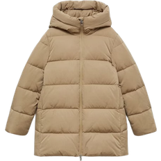 Mango Tokyo Puffer Coat - Light Beige