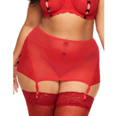 Adore Me Plus Size Garter Belt Lingerie - Dark Red