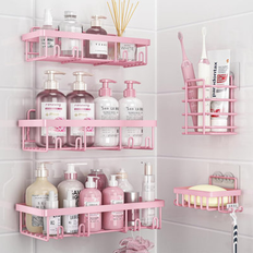 Pink Shower Baskets, Caddies & Soap Shelves Mercer41 Stainless Steel Bathroom Shower Basket