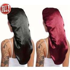 Temu Satin Silk Sleep Caps Set of 2