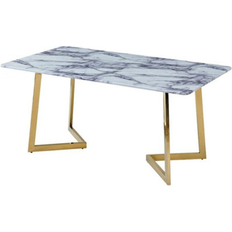 Gold - Marble Dining Tables Mercer41 Lanier Metal Marble Dining Table