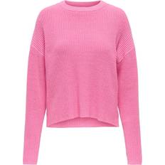 Gebreide trui - Roze Truien Only Onlluna LS O-Neck Pullover Knt - Roze