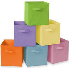 Multicolored Storage Boxes Casafield Set of 6 Collapsible Fabric Bins 11" Storage Box 6