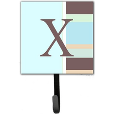 Blue Picture Hooks Caroline's Treasures Letter X Initial Monogram Blue Stripes Leash Holder Picture Hook
