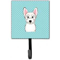 Brown Picture Hooks Caroline's Treasures Checkerboard Westie Leash Holder 6.25 H x 4.25 W x 0.65 D Picture Hook