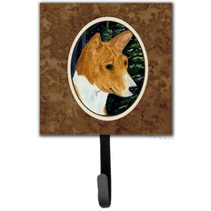 Brown Picture Hooks Caroline's Treasures Basenji Leash Holder Wall 6.25 H x 4.25 W x 0.65 D Picture Hook