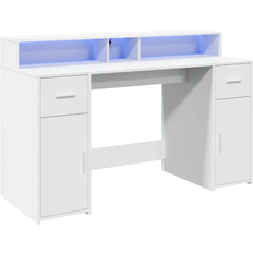 vidaXL 3309420 White Skrivebord 55x140cm
