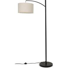 Fabric Lighting ValueLights Curve Stem Cream/Black Floor Lamp 157.5cm