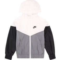 Flickor - Tunnare jackor Barnkläder Nike Kids' Sportswear Windrunner Jacket with Hood - White/Smoke Grey/Black/Black (FZ5516-100)