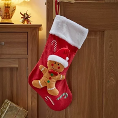 Red Stockings Three Kings Gingerbread Man Red Stocking 47cm