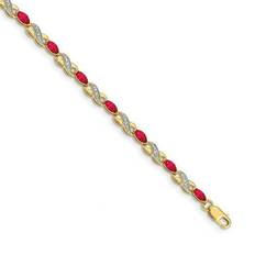 Ruby Bracelets Bagatela UnbeatableSale, 14K Diamond & Ruby Infinity Bracelet