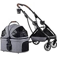 Fitlin Hopfällbar Kattvagn Hundvagn Dark Grey