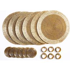 Gold Place Mats Canora Grey 18 Piece Placemat Set Place Mat Grey, Gold