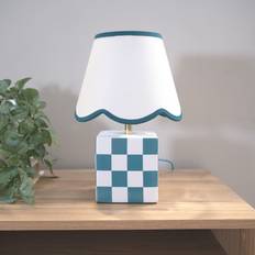 Heritage Hues Ceramic Cube Checkered 30 cm H Table Lamp