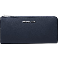 Michael Kors Wallets & Key Holders Michael Kors Jet Set Travel Large Saffiano Leather Quarter Zip Wallet - Navy