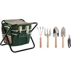 Haveredskaber Home ESPRIT Garden Tool Kit 7 Pieces Black Green Silver 40 x 28 x 35 cm