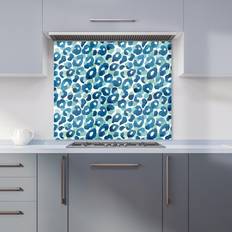 East Urban Home Watercolour Leopard Print Glass Kitchen Splashback 600mm x H750mm Splash Guard