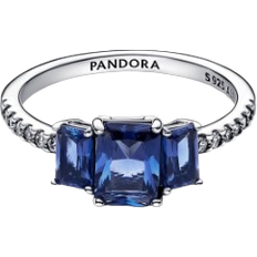 Azul Anillos Pandora TimelessAnillo Tres Gemas Azules Rectangulares 192389C01 para Mujer