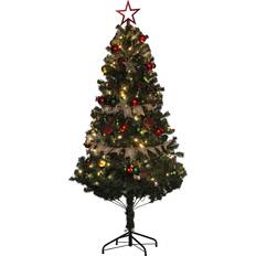 Red Christmas Decorations Homcom Pre-Lit Artificial Green/Red Christmas Tree 180cm