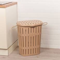 Rebrilliant Plastic Laundry Basket Beige 57cm H X 45cm W X 37cm D