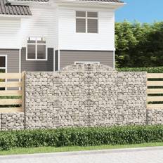 Black Gabion Baskets Dakota Fields Silver Galvanised Iron Gabion Baskets 180cm H x 300cm W x 50cm D