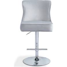 Silver Seating Stools Fairmont Park Swivel Height Adjustable Upholstered Bar Seating Stool