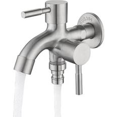 Stainless Steel Water Taps Latitude Run Double Outlet Garden Tap 27.99cm H x 10.01cm D