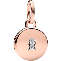 Gold locket Pandora Openable & Engravable Love Locket Dangle Charm - Rose Gold/Transparent