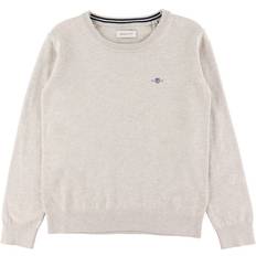158/164 Striktrøjer Gant Shield Classic Cotton C-Neck Bluse - Light Beige