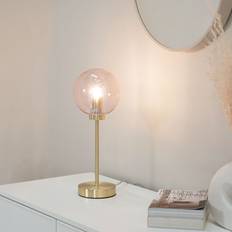 Pink Tinted Glass Globe 50cm H x 20cm D Table Lamp