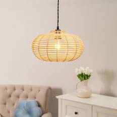 17 Stories Rattan Dome Lamp 20cm H x W Shade 35cm