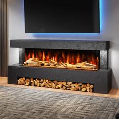 Angelo Electric Suite Black Stone Effect 83cm H X 195cm W X 41cm D