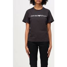 Emporio Armani T-shirts Emporio Armani Bomuld T-shirt Med Frontlogo - Blå
