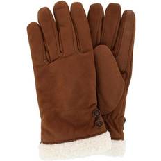 Microfiber Gloves & Mittens Isotoner Microfiber Winter Glove with Button Detail - Cognac