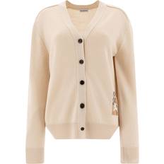 Burberry Dame Sweatere Burberry Strik Uld Cardigan - Beige