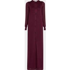 Ferragamo Women Tops Ferragamo Long Lurex Knit Cardigan - Oxblood