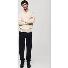 Mango Herr Kläder Mango Regular-Fit Zip-Neck Sweatshirt - Kräm