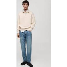 Mango Herr Kläder Mango Brushed Regular-Fit Polo Sweatshirt - Gul
