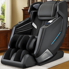 Inbox Zero 2025 Full Body 4D Massage Chair w/ Air Bags, Sl Track Gravity, Heat Therapy, Extended Footrest, Yoga Stretch, Foot Roller Wayfair White/Brown (44" H X 30" W X 55" D)