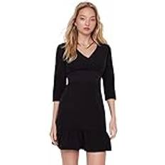 Dress - Black - Ruffle Hem