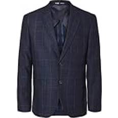 Herr - Orange Kavajer Selected Homme Slhslim Dallas Wool Check Blazer - Marinblå