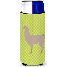 Green Bottle Coolers Carolines Treasures Llama Green Decorative Can Hugger Slim Multicolor Bottle Cooler