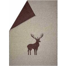 Decken David Fussenegger Flanelldecke Hirsch Struktur 140 x 200 cm Filz Braun (200x)