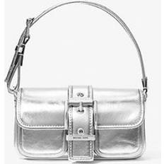 Michael Kors Väskor på rea Michael Kors Colby Extra-Small Metallic Leather Shoulder Bag - Silver