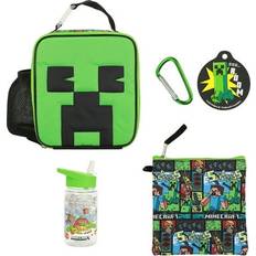 Polyester Baby Bottles & Tableware BioWorld Merchandising Minecraft Creeper Insulated Lunch Box Set 4-Piece