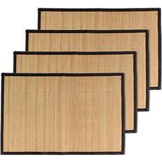 Bamboo Cloths & Tissues Bamboomn Bamboo Slats Placemat 17.5" x 12" Set of 4 Place Mat Black, Brown