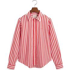 Gant Dame Skjorter Gant Bredstripet Poplinskjorte - Bright Red