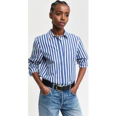 Streifen Hemden Gant Regular Fit Wide Striped Poplin Shirt - Blue