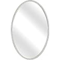 Metal Wall Mirrors Romimex Oval Silver Metal 56 x 82 x 3 cm Wall Mirror