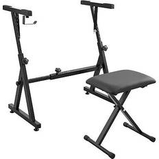 Rød Gulvstativ VEVOR Piano Keyboard Stand Og Bænk Sæt